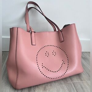 Anya Hindmarch Pink Smiley Ebury Shopper Tote